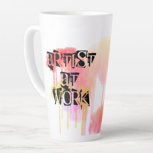 Ontwerpartiest op maat van Waterverf  Latte Mok (Linkerhoek)