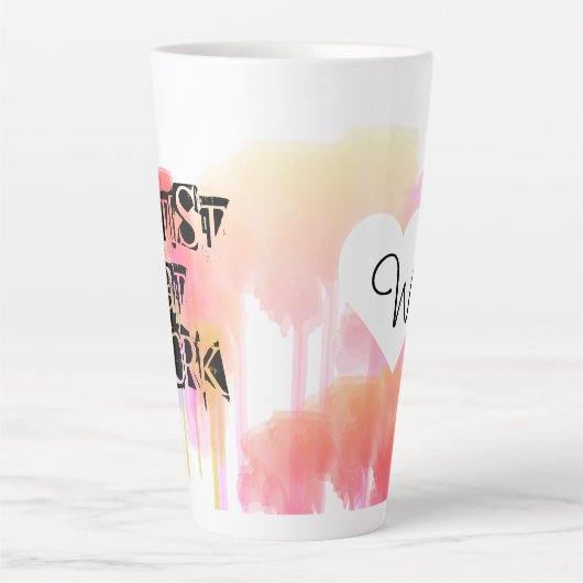 Ontwerpartiest op maat van Waterverf  Latte Mok (Voorkant)