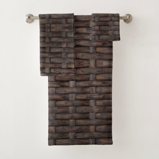 Ontwerpbadhanddoekset met bruine teenwilgen bad handdoek (Insitu)