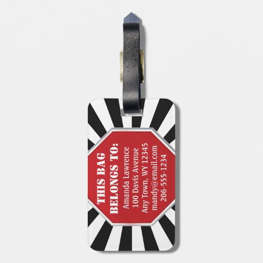 OntwerpBagagelabels stoppen met ondertekenen "Niet Bagagelabel (Achterkant verticaal)