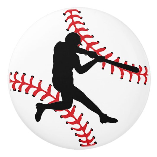 Ontwerpbak voor honkbal Trek aan de hand van de ka Keramische Knop (Voorkant)