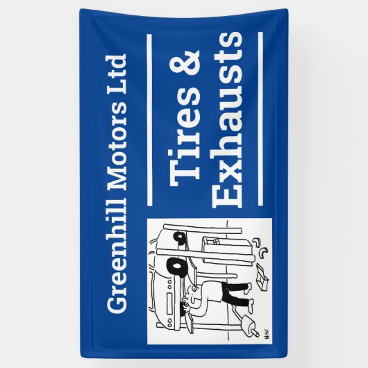 Ontwerpbanner voor garagevoertuigen spandoek (Verticaal)