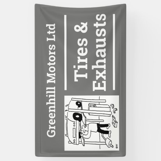 Ontwerpbanner voor garagevoertuigen spandoek (Verticaal)