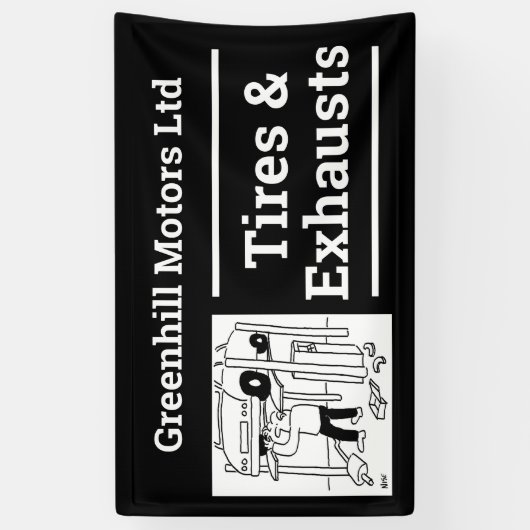 Ontwerpbanner voor garagevoertuigen spandoek (Verticaal)