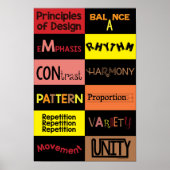 Ontwerpbeginselen in warme kleuren poster (Voorkant)