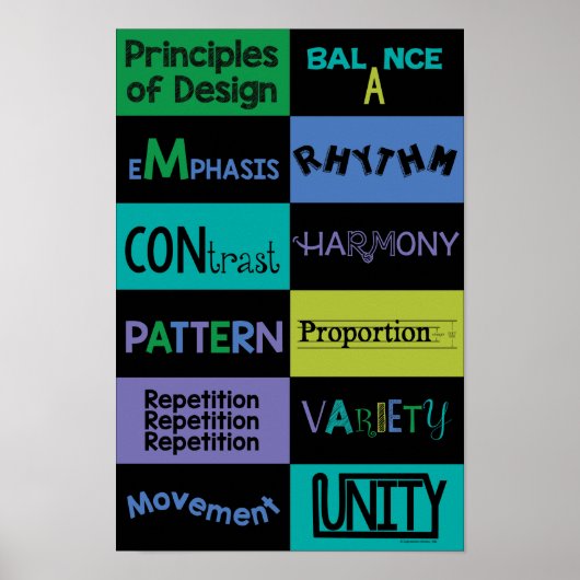 Ontwerpbeginselen met kleuren van cellen poster (Voorkant)