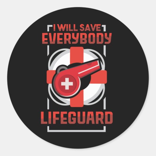 Ontwerpbeschermer reddingszwemmer ronde sticker (Voorkant)