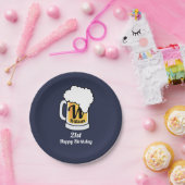 Ontwerpbier Mok met naam monogram Jouw tekst Papieren Bordje (Feest)