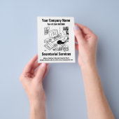 Ontwerpbrochure Cartoon Secretariaatsservices Flyer (Hand)