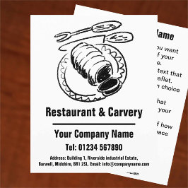 Ontwerpbrochure Restaurants & Carvery Cartoon Flyer
