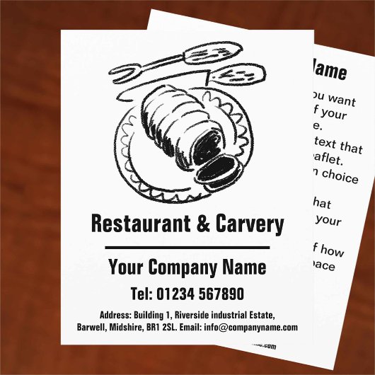 Ontwerpbrochure Restaurants & Carvery Cartoon Flyer