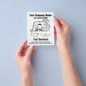 Ontwerpbrochure voor autohuur en Cartoon Taxi Serv Flyer (Hand)