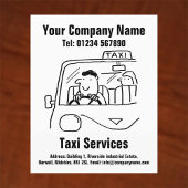 Ontwerpbrochure voor autohuur en Cartoon Taxi Serv Flyer