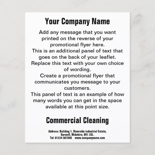 Ontwerpbrochure voor commerciële Cartoon Flyer (Achterkant)