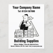 Ontwerpbrochure voor de Cartoon van bouwmaterialen Flyer (Voorkant)