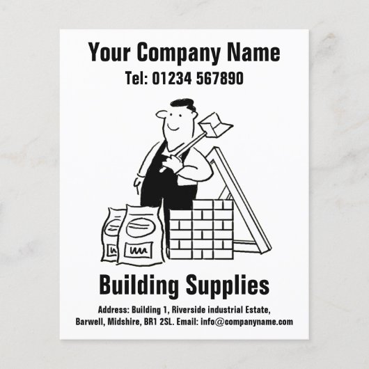 Ontwerpbrochure voor de Cartoon van bouwmaterialen Flyer (Voorkant)