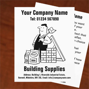 Ontwerpbrochure voor de Cartoon van bouwmaterialen Flyer