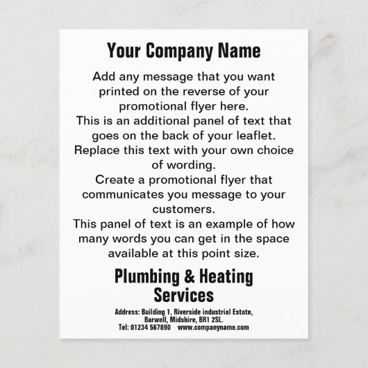 Ontwerpbrochure voor leidinggevende en verwarmings flyer (Achterkant)