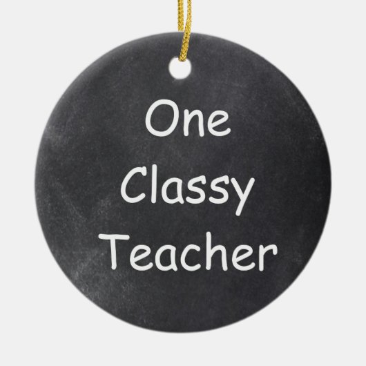 Ontwerpcadeauidee met één lesgeven voor chalkboard keramisch ornament (Voorkant)
