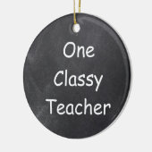 Ontwerpcadeauidee met één lesgeven voor chalkboard keramisch ornament (Links)