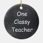 Ontwerpcadeauidee met één lesgeven voor chalkboard keramisch ornament (Achterkant)