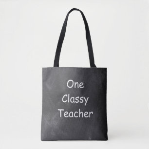 Ontwerpcadeauidee met één lesgeven voor chalkboard tote bag
