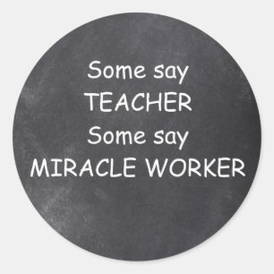 Ontwerpcadeauidee voor docenten Mirakel Worker Cha Ronde Sticker