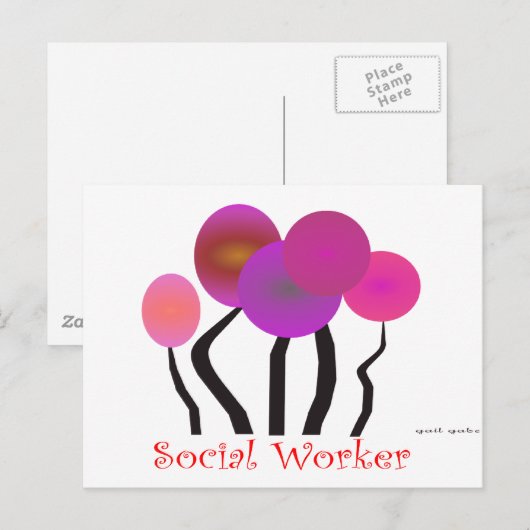 Ontwerpcadeaus voor kunstwerk voor maatschappelijk briefkaart (Voorkant / Achterkant)