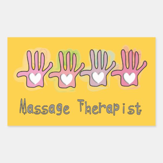 Ontwerpcadeaus voor massagetherapist 'Hands' Rechthoekige Sticker (Voorkant)