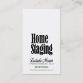 Ontwerpconsultant voor thuisfaseringsinterieurontw visitekaartje (Achterkant)