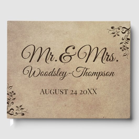 Ontwerpen van Elegant en Rustic Wedding Parchment Gastenboek (Voorkant)