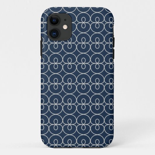  ontwerpen voor Navy Blue en Silver Pattern Case-Mate iPhone Case (Achterkant)