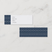  ontwerpen voor Navy Blue en Silver Pattern Mini Visitekaartje (Voorkant / Achterkant)