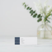  ontwerpen voor Navy Blue en Silver Pattern Mini Visitekaartje (Staand voorkant)