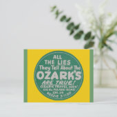 Ontwerpen voor reislabel voor Ozark Mountains Briefkaart (Staand voorkant)