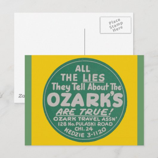 Ontwerpen voor reislabel voor Ozark Mountains Briefkaart (Voorkant / Achterkant)