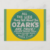 Ontwerpen voor reislabel voor Ozark Mountains Briefkaart (Voorkant)