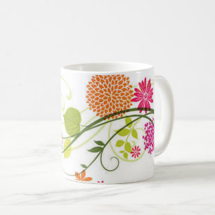 Ontwerpen voor wilde bloemen mok, waterverf bloeme koffiemok