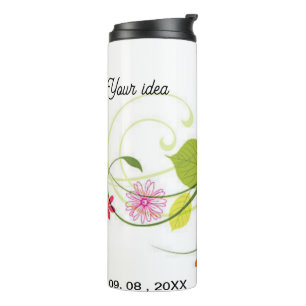 Ontwerpen voor wilde bloemen mok, Waterverf bloeme Thermosbeker