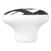 Ontwerper Abstracte zwarte & witte moderne Glamour Keramische Knop (Zijkant)