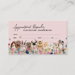 Ontwerper afspraak voor Pink Dogs Pet Accessoires Visitekaartje