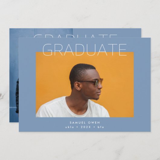 Ontwerper Afstudeerder Modern twee Afstuderen Foto Aankondiging (Voorkant / Achterkant)