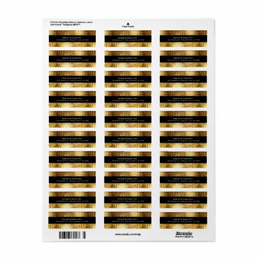 Ontwerper Alligator Crocodile Skin Shiny Gold Blac Etiket (Full Sheet)