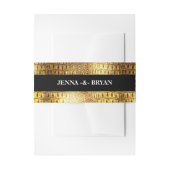 Ontwerper Alligator Crocodile Skin Shiny Gold Blac Uitnodigingen Wikkel (Voorkant Voorbeeld)