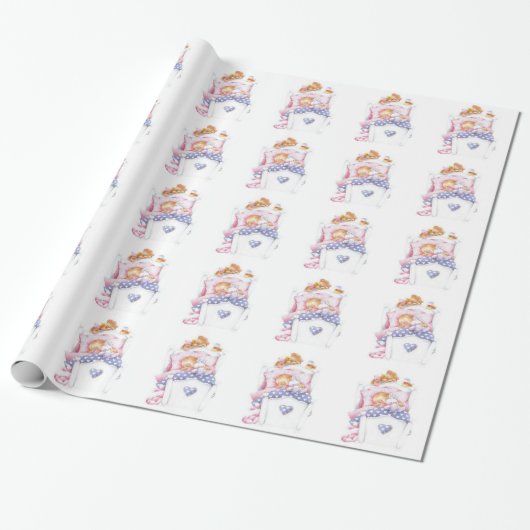 Ontwerper Baby shower Gift Wrap Cadeaupapier (Uitgerold)