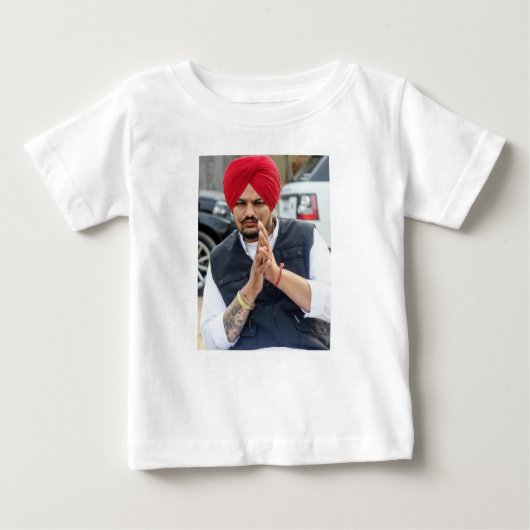 Ontwerper Baby T-shirt met Sidhu Moose Wala Foto (Voorkant)