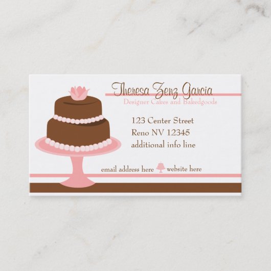 Ontwerper Bakedgoods-Cake Visitekaartje (Voorkant)