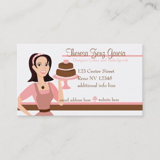 Ontwerper Bakedgoods-Cake Visitekaartje (Voorkant)