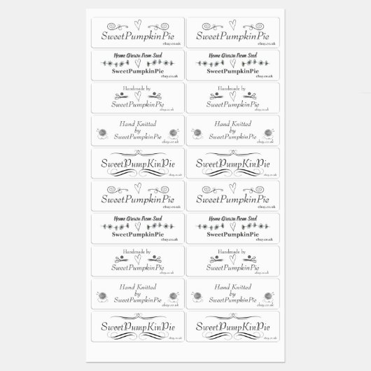 Ontwerper Bedrijfs Stickers/Etiketten Labels (Vel)
