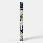 Ontwerper Blauwe Bloemen Chic iPhone Hoesje Bloemr (Achterkant / Rechts)